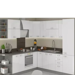 Meble Kuchenne>Lempert Białe meble kuchenne w połysku BLANKA 4