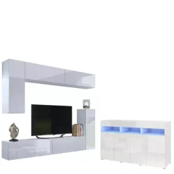 Zestawy Mebli Do Salonu|Meblościanki>BROMARKT Białe meble połysk PREMIUM biały