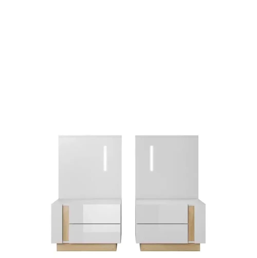 Zestawy Mebli Do Sypialni|Szafki Nocne>LASKI Białe stoliki nocne LINDA