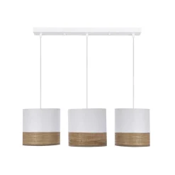 Oświetlenie Przedpokoju|Oświetlenie Jadalni>Candellux Lighting Bianco lampa wisząca biały 3x40w e27 abażur biały+orzechowy