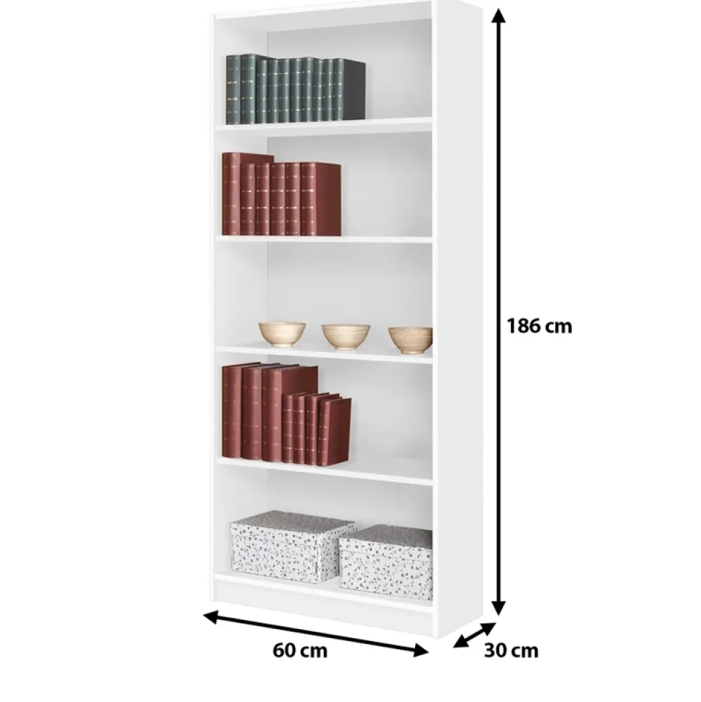 Regały Na Książki|Regały Dla Dzieci>MARIDEX Biały regał na książki nowoczesny RECARI 80 cm