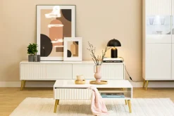 Zestawy Mebli Do Salonu|Ławy I Stoliki></noscript>INTER MEBLE stolik kawowy do salonu z szufladą 102x67 cm BELLUNO biały