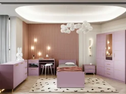 Biurka|Meble Młodzieżowe>Stolar Biurko 125 cm z szafką do pokoju nastolatka BILL śliwka śliwa