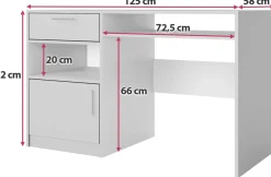 Biurka|Meble Młodzieżowe></noscript>Stolar Biurko 125 cm z szafką do pokoju nastolatka BILL śliwka śliwa