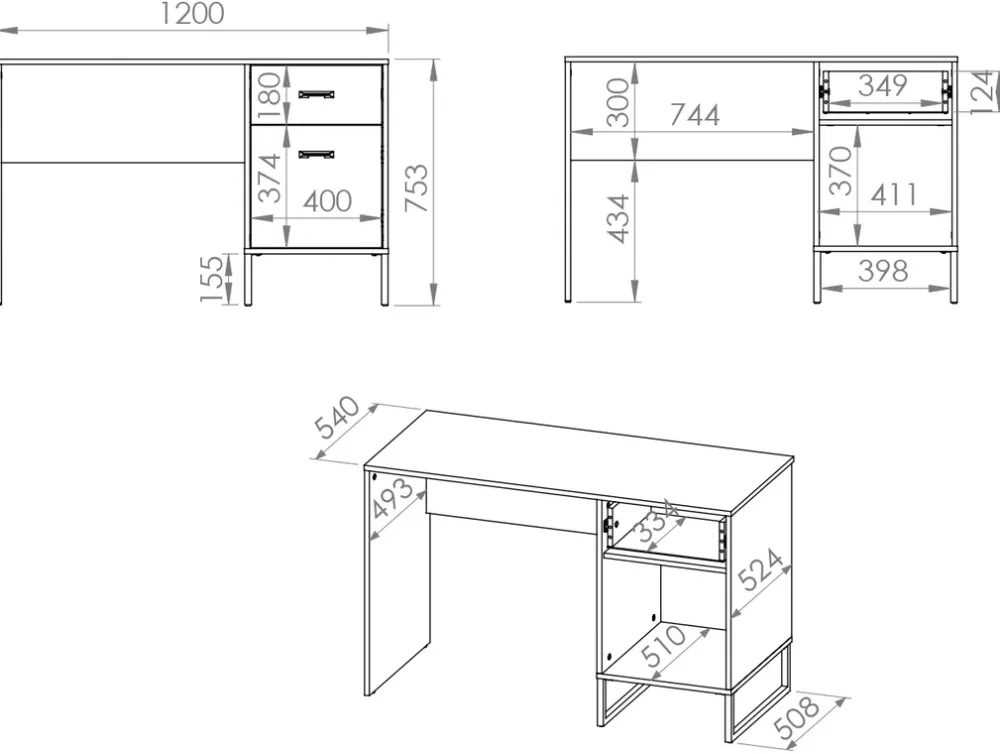 Biurka|Zestawy Mebli Młodzieżowych>ML Meble Biurko do pokoju młodzieżowego z szufladą COLT