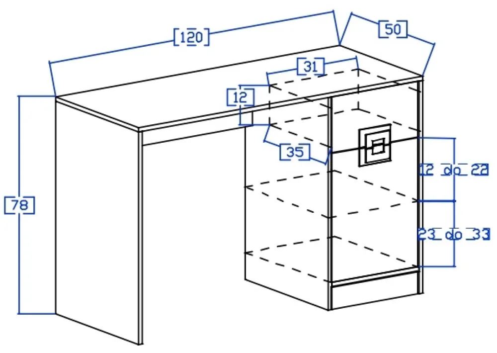 Meble Dla Dzieci|Meble Młodzieżowe>DOMEL Biurko dziecięce z szufladą 120 cm NICO