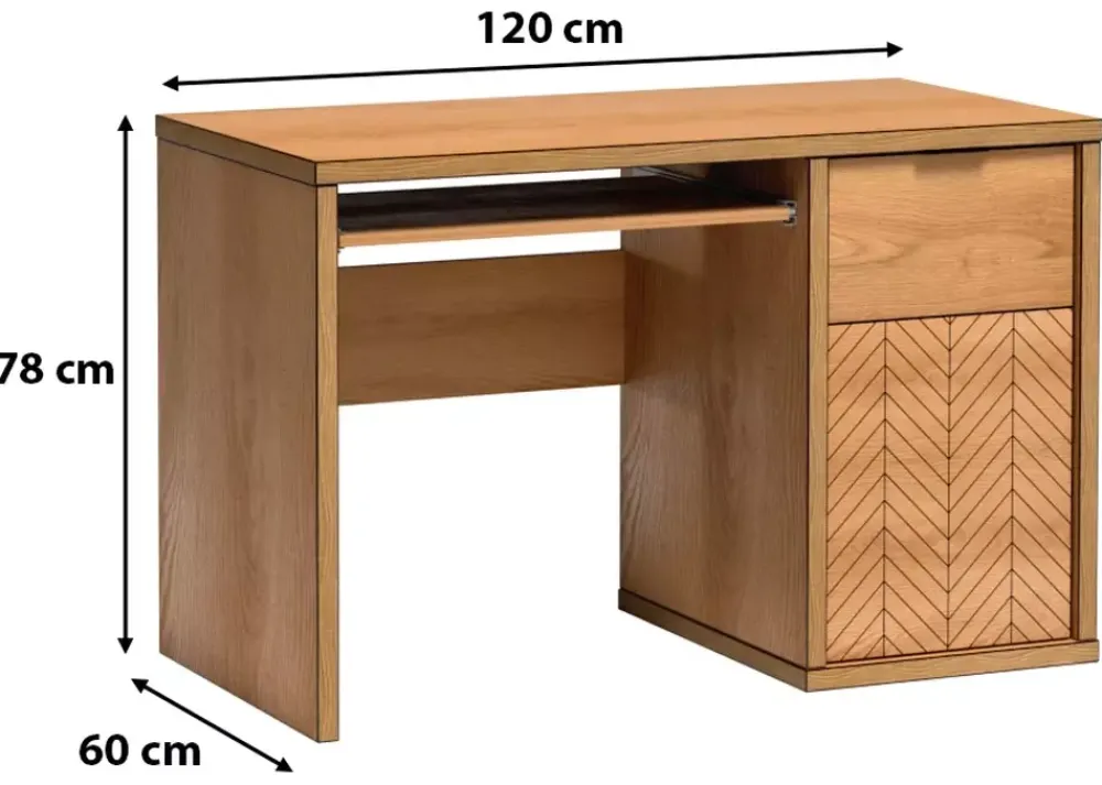 Biurka|Meble Dla Dzieci>JARSTOL Biurko komputerowe 120 cm FONETTI dąb karmel