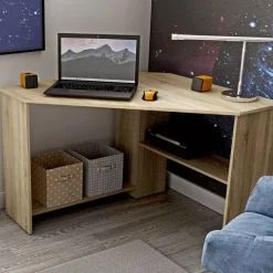 Biurka>Helvetia Biurko komputerowe narożne RONELISE dąb sonoma