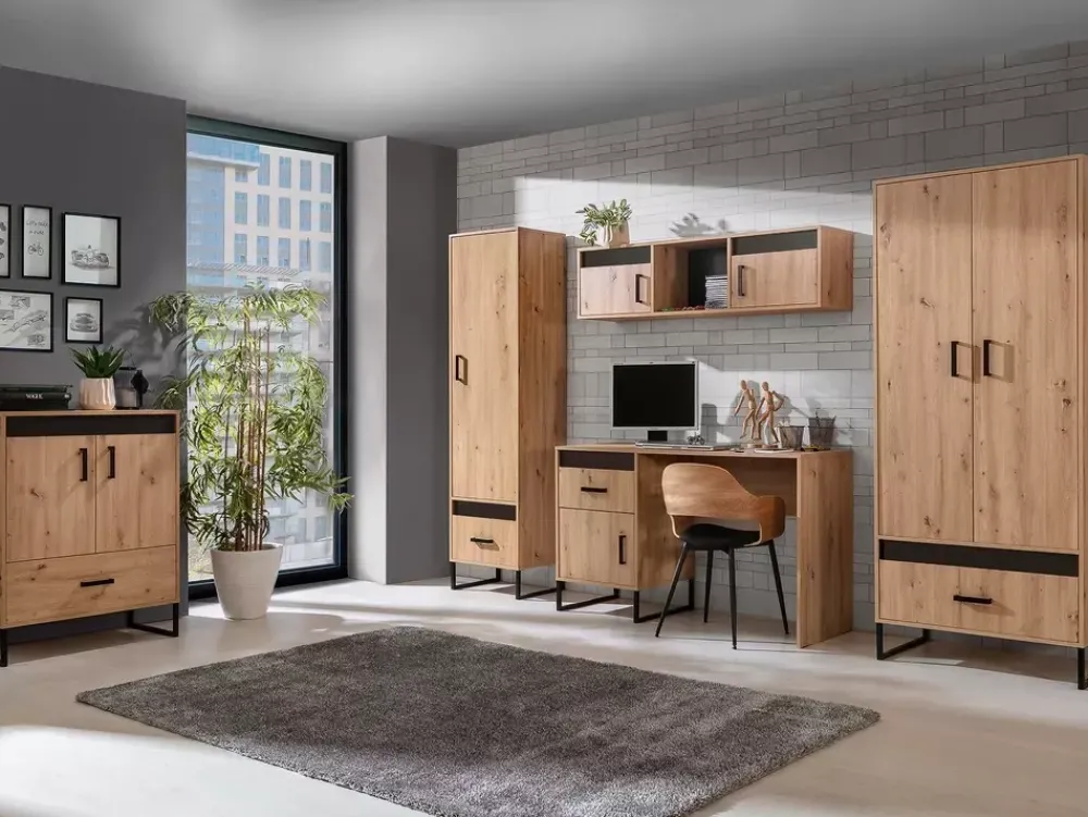 Meble Dla Dzieci|Zestawy Mebli Młodzieżowych>DOMEL Biurko loftowe LAMELIX dąb artisan