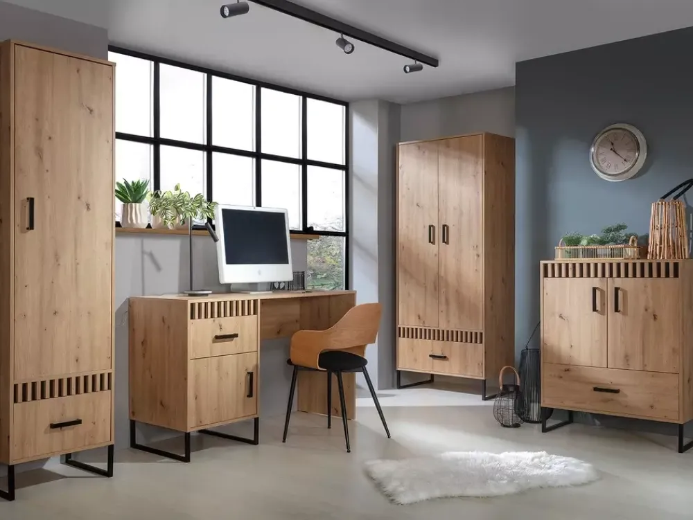 Meble Dla Dzieci|Zestawy Mebli Młodzieżowych>DOMEL Biurko loftowe LAMELIX dąb artisan