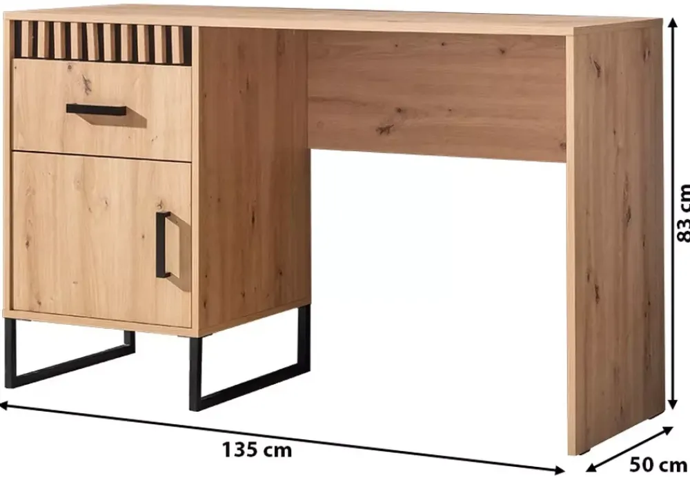 Meble Dla Dzieci|Zestawy Mebli Młodzieżowych>DOMEL Biurko loftowe LAMELIX dąb artisan