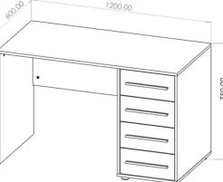 Biurka|Meble Dla Dzieci></noscript>GiB Meble Biurko młodzieżowe 120x60 cm czarne MAXIDO czarny