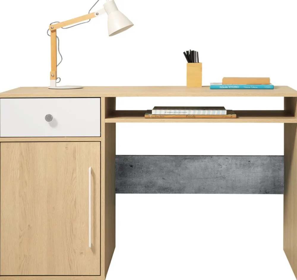 Biurka|Meble Dla Dzieci>MEBLAR Biurko młodzieżowe 125x55 dla dziecka z szafką i szufladą SLEEK