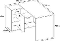 Biurka|Meble Dla Dzieci></noscript>INTER MEBLE Biurko młodzieżowe z szufladą i półkami NEXIO dąb sonoma