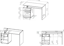 Biurka|Zestawy Mebli Młodzieżowych></noscript>ML Meble Biurko młodzieżowe z szufladą i drzwiami 120 cm BLANCO