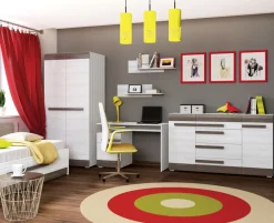 Biurka|Zestawy Mebli Młodzieżowych></noscript>ML Meble Biurko młodzieżowe z szufladą i drzwiami 120 cm BLANCO