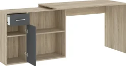 Biurka|Meble Dla Dzieci>INTER MEBLE Biurko narożne do pokoju młodzieżowego NEXIO dąb sonoma/antracyt