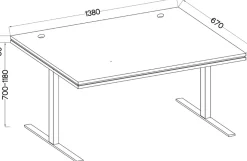 Biurka></noscript>Lempert Biurko regulowane elektrycznie MULL 138x67 cm metalowe nogi