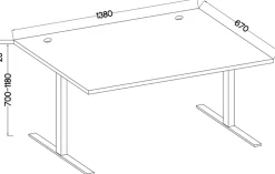 Biurka></noscript>Lempert Biurko regulowane elektrycznie MULL 138x67 cm metalowe nogi