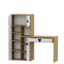 Biurka|Zestawy Mebli Młodzieżowych>DOMEL Biurko z regałem Dąb Artisan INDEX