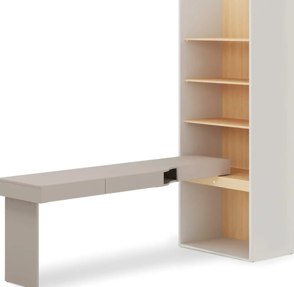 Biurka|Meble Dla Dzieci>lenart. Biurko z regałem zestaw do pokoju młodzieżowego WOOW dąb vincenza