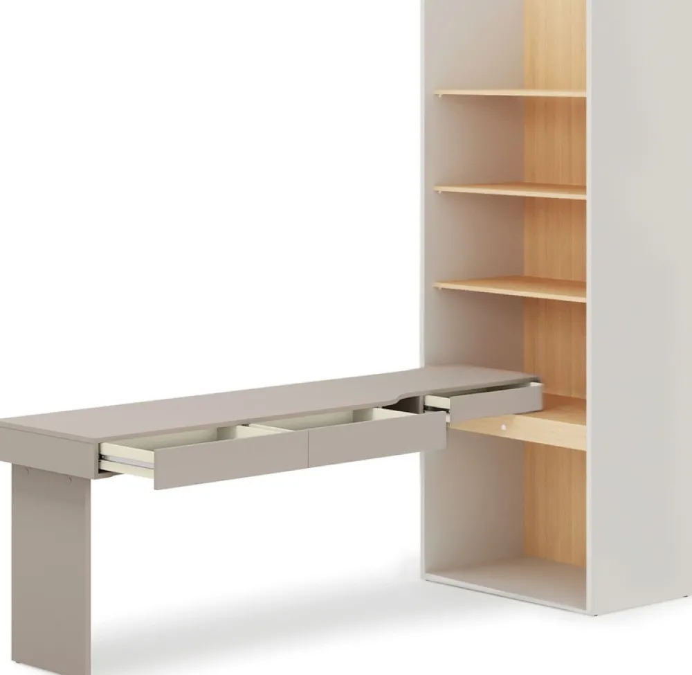 Biurka|Meble Dla Dzieci>lenart. Biurko z regałem zestaw do pokoju młodzieżowego WOOW dąb vincenza