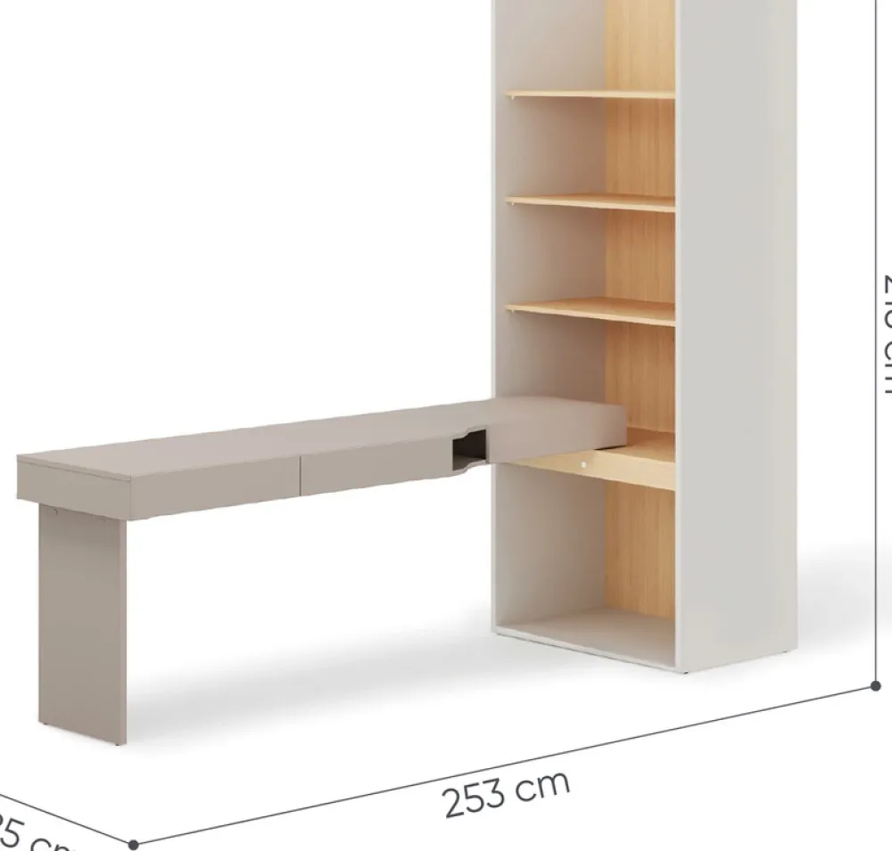 Biurka|Meble Dla Dzieci>lenart. Biurko z regałem zestaw do pokoju młodzieżowego WOOW dąb vincenza