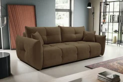 Meble Dla Dzieci|Kanapy I Sofy></noscript>LASKI Brązowa kanapa z funkcją spania do salonu BERGAMO