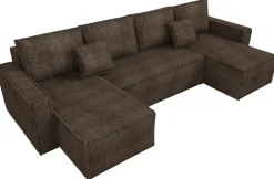 Narożniki>IZABELLA MEBLE Brązowa rogówka w kształcie u z funkcją spania DEXTER U