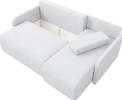 Narożniki></noscript>IZABELLA MEBLE Brązowa rozkładana kanapa narożna z funkcją spania boucle MALEN