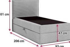 Łóżka Młodzieżowe|Łóżka Ze Stelażem></noscript>BROMARKT Brązowe tapicerowane łóżko do pokoju dziecięcego kontynentalne 90x200 cm MALIBU