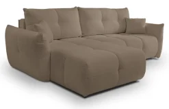 Meble Dla Dzieci|Narożniki></noscript>LASKI Brązowy narożnik rozkładany do salonu z pojemnikiem BERGAMO