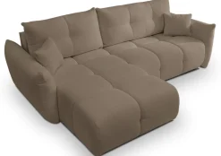 Meble Dla Dzieci|Narożniki></noscript>LASKI Brązowy narożnik rozkładany do salonu z pojemnikiem BERGAMO