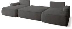 Narożniki>BROMARKT Ciemnoszary narożnik z funkcją spania do salonu boucle CARMELLO U