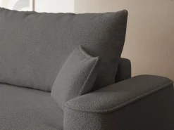 Narożniki></noscript>BROMARKT Ciemnoszary narożnik z funkcją spania do salonu boucle CARMELLO U