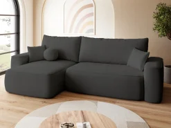 Meble Dla Dzieci|Meble Młodzieżowe>BROMARKT Ciemnoszary narożnik z funkcją spania do salonu CARMELLO DUO