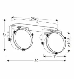 Oświetlenie Jadalni|Oświetlenie Sypialni></noscript>Candellux Lighting Crazy lampa sufitowa listwa czarny 2x15w gu10 klosz bezbarwny