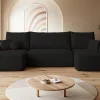 Narożniki>BROMARKT Czarna duża rogówka do salonu z funkcją spania CARMELLO U