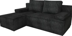 Meble Dla Dzieci|Narożniki>IZABELLA MEBLE Czarna kanapa narożna z funkcją spania i pojemnikiem CASPAR