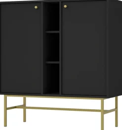 Komody>Lempert Czarna komoda dwudrzwiowa do salonu 100 cm TOKEN czarny grafit