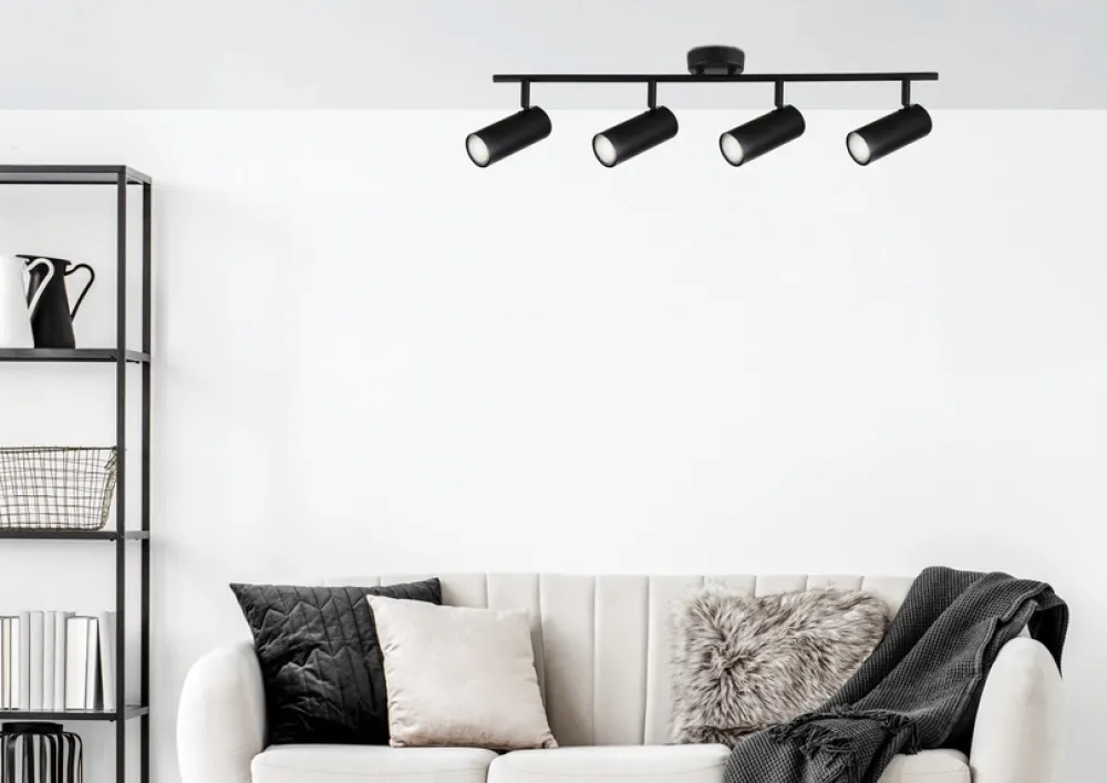 Oświetlenie Przedpokoju|Oświetlenie Jadalni>Candellux Lighting Czarna lampa sufitowa Colly spot czteropunktowy 4x15W