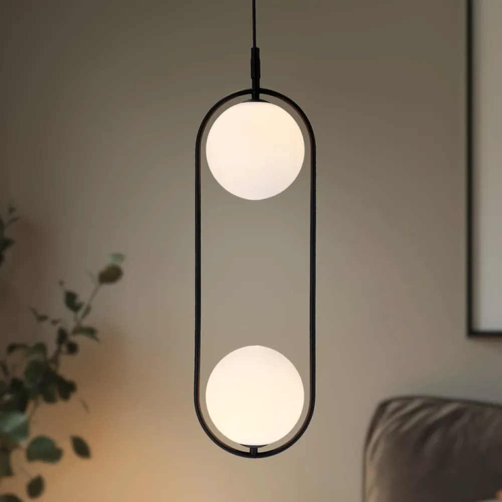 Oświetlenie Jadalni|Oświetlenie Kuchni>Candellux Lighting Czarna lampa sufitowa Cordel zwis 2X28W G9