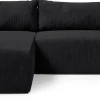 Meble Dla Dzieci|Meble Młodzieżowe>BROMARKT Czarna narożna kanapa sztruksowa z funkcją spania PLUSH L