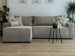 Meble Dla Dzieci|Meble Młodzieżowe></noscript>BROMARKT Czarna narożna kanapa sztruksowa z funkcją spania PLUSH L