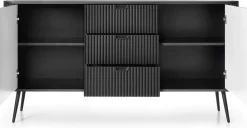 Komody>PIASKI Czarna nowoczesna komoda z szufladami 168 cm do salonu ZENIT czarny