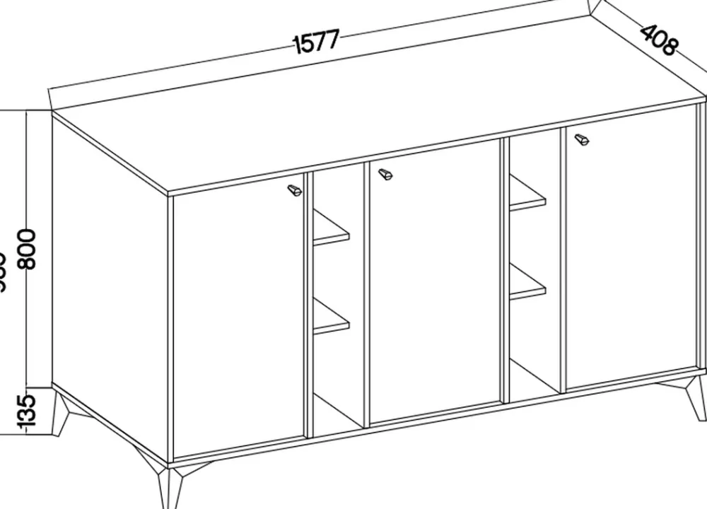 Komody>Lempert Czarna nowoczesna komoda trzydrzwiowa do salonu 160 cm TOKEN czarny grafit