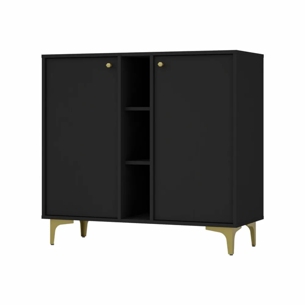 Komody>Lempert Czarna nowoczesna komoda do salonu 100 cm TOKEN czarny grafit