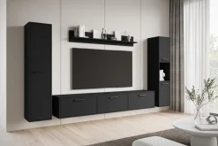 Meblościanki>BRATEX Czarna nowoczesna meblościanka RTV do salonu BUENO czarny