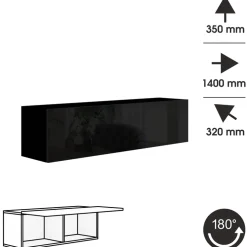 Zestawy Mebli Do Salonu|Meblościanki></noscript>BROMARKT Czarna nowoczesna meblościanka do salonu PREMIUM połysk czarny