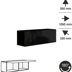 Zestawy Mebli Do Salonu|Meblościanki></noscript>BROMARKT Czarna nowoczesna meblościanka do salonu PREMIUM połysk czarny